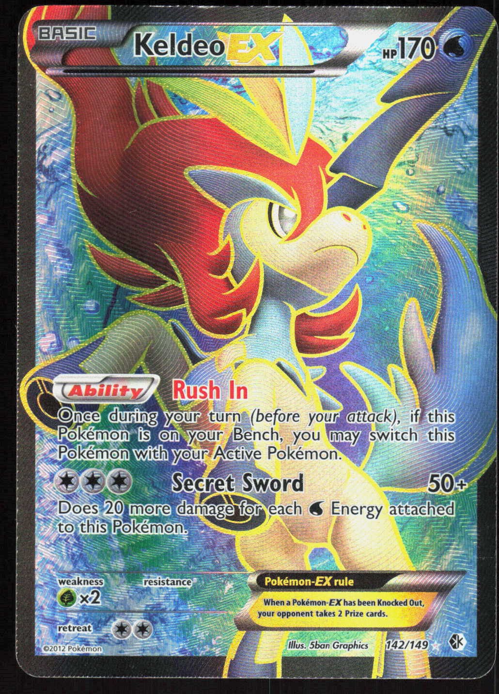 Keldeo EX (142 Full Art) 142/149 UR Boundaries Crossed Pokemon EN MP