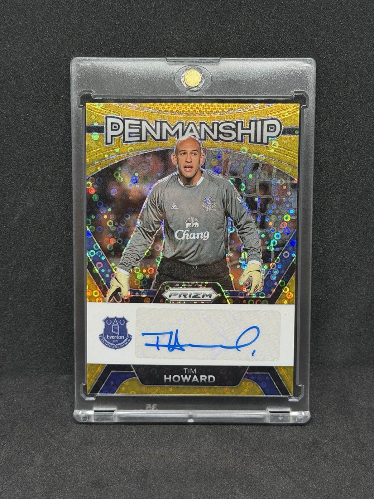 Tim Howard penmanship gold disco auto /10 2023-24 Panini Soccer Tim Howard penmanship gold disco auto /10 2023-24 Panini Soccer