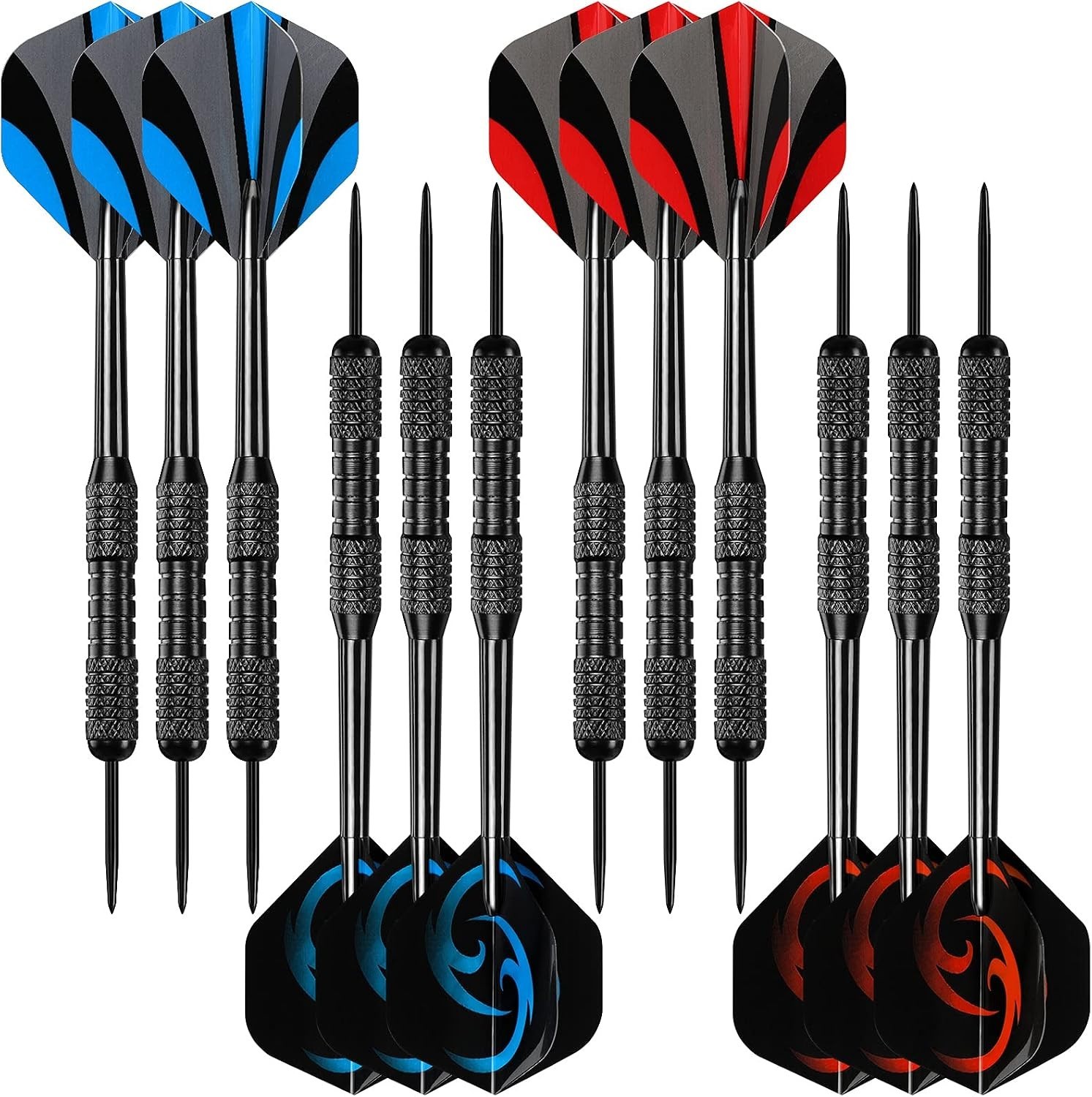 Darts Metal Tip Set, 12 Pack Steel Tip Darts Darts Set, 24 Grams Professional Me