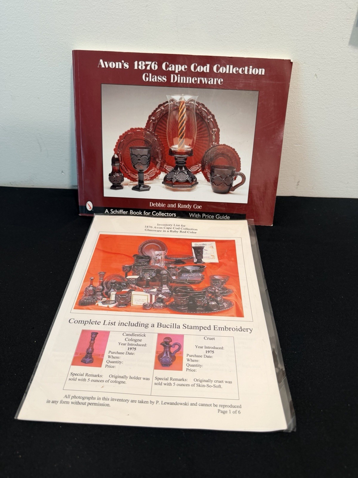 Avon 1876 Cape Cod Ruby Red Collection Glassware Book + Inventory Lists Avon 1876 Cape Cod Ruby Red Collection Glassware Book + Inventory Lists