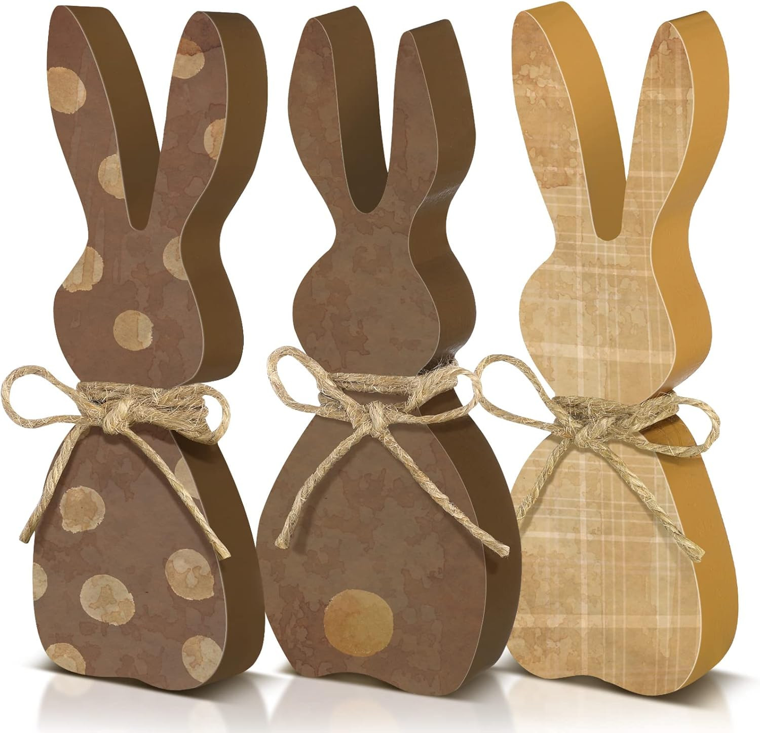 3 Pc Easter Wooden Bunny Decor Set 5.91\