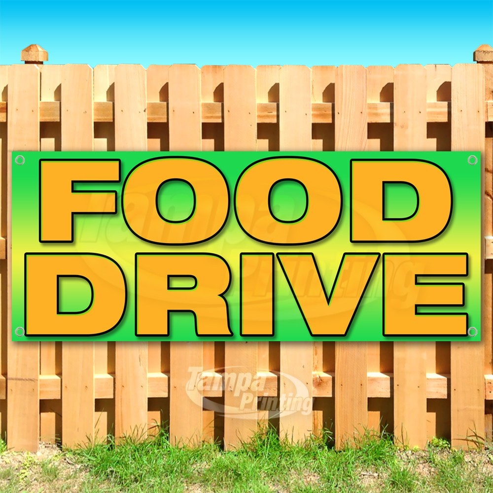FOOD DRIVE Advertising Donate Help Donations Vinyl Banner Flag Sign USA SB11237