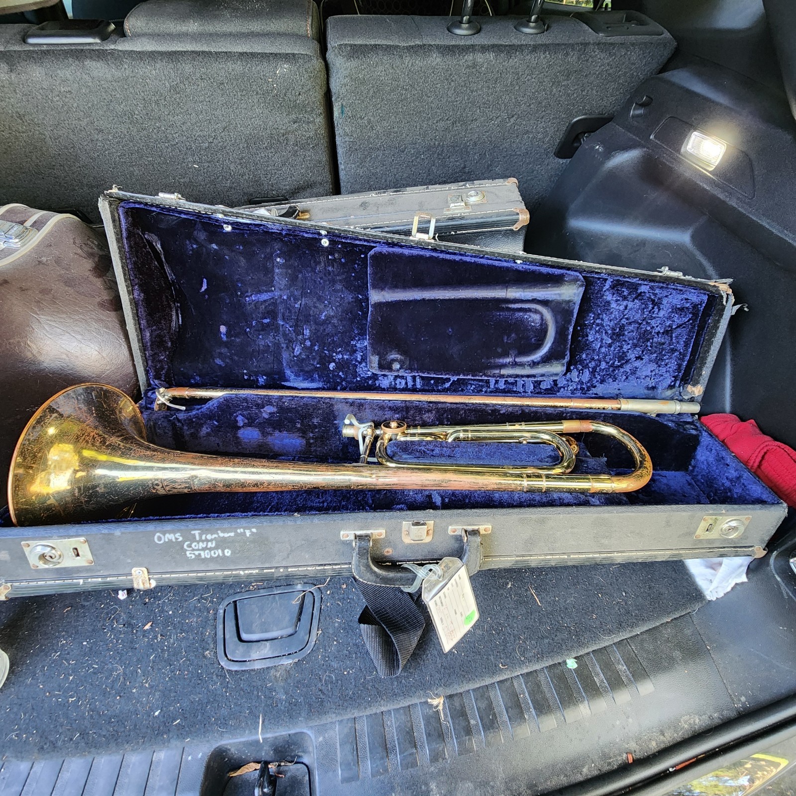 VTG 1955 Conn Trombone F AH With Hard Case For Parts Or Repair SN: 570010