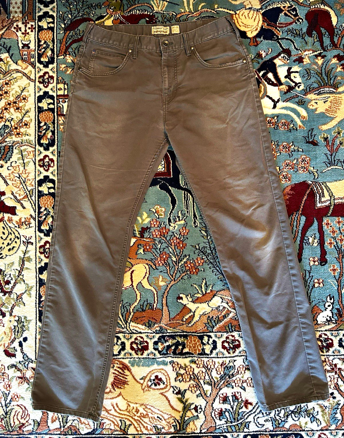 Vintage Y2K Patagonia Iron Clad Men\'s Gray Canvas Cotton Pants 34 Regular Fit