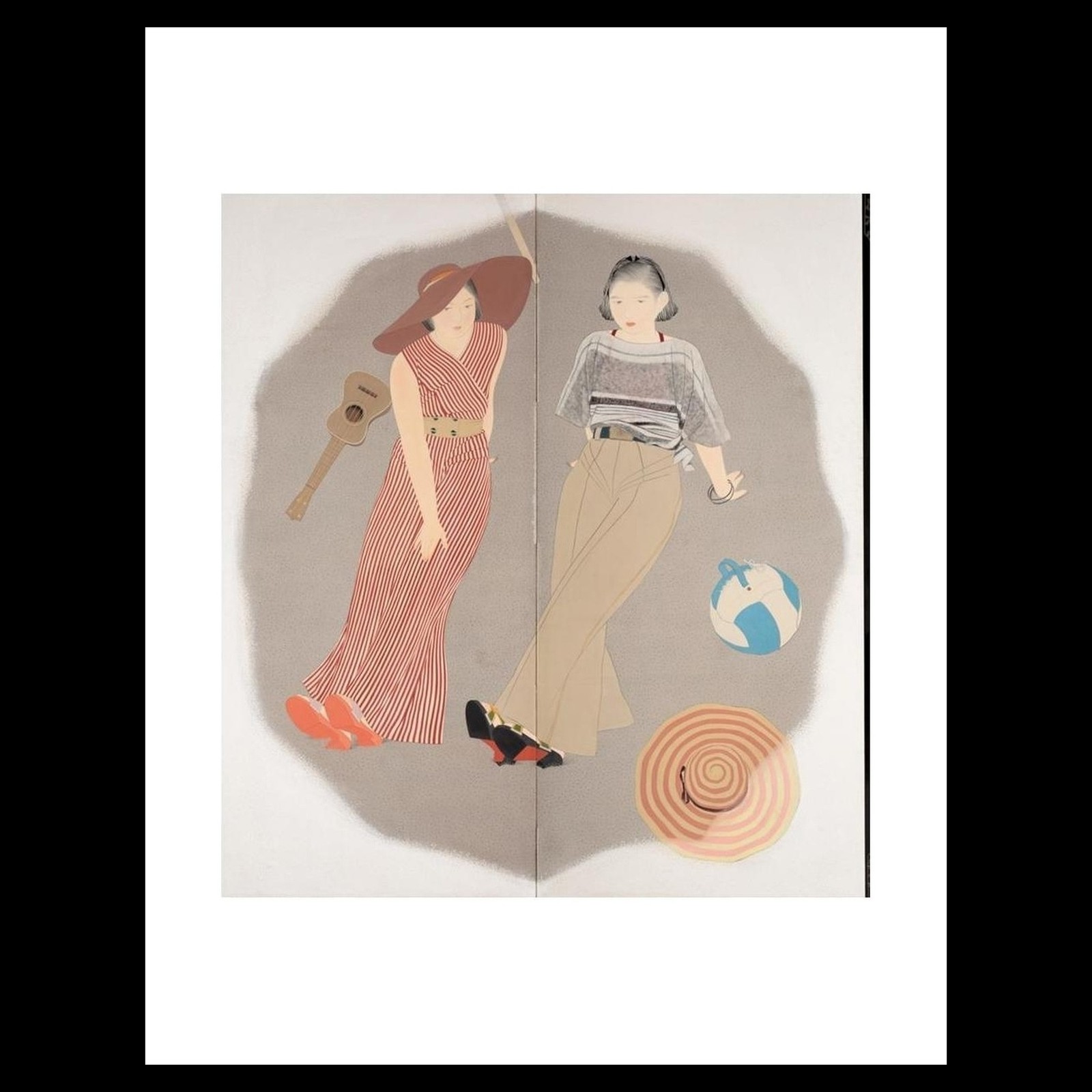 Yamakawa Shuho - Relaxing in the Shade (1928) Art Card Print Yamakawa Shuho - Relaxing in the Shade (1928) Art Card Print