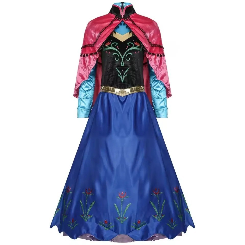 Princess Anna Dress Cosplay Costume Women\'s Frozen Snow White Dress Full Set