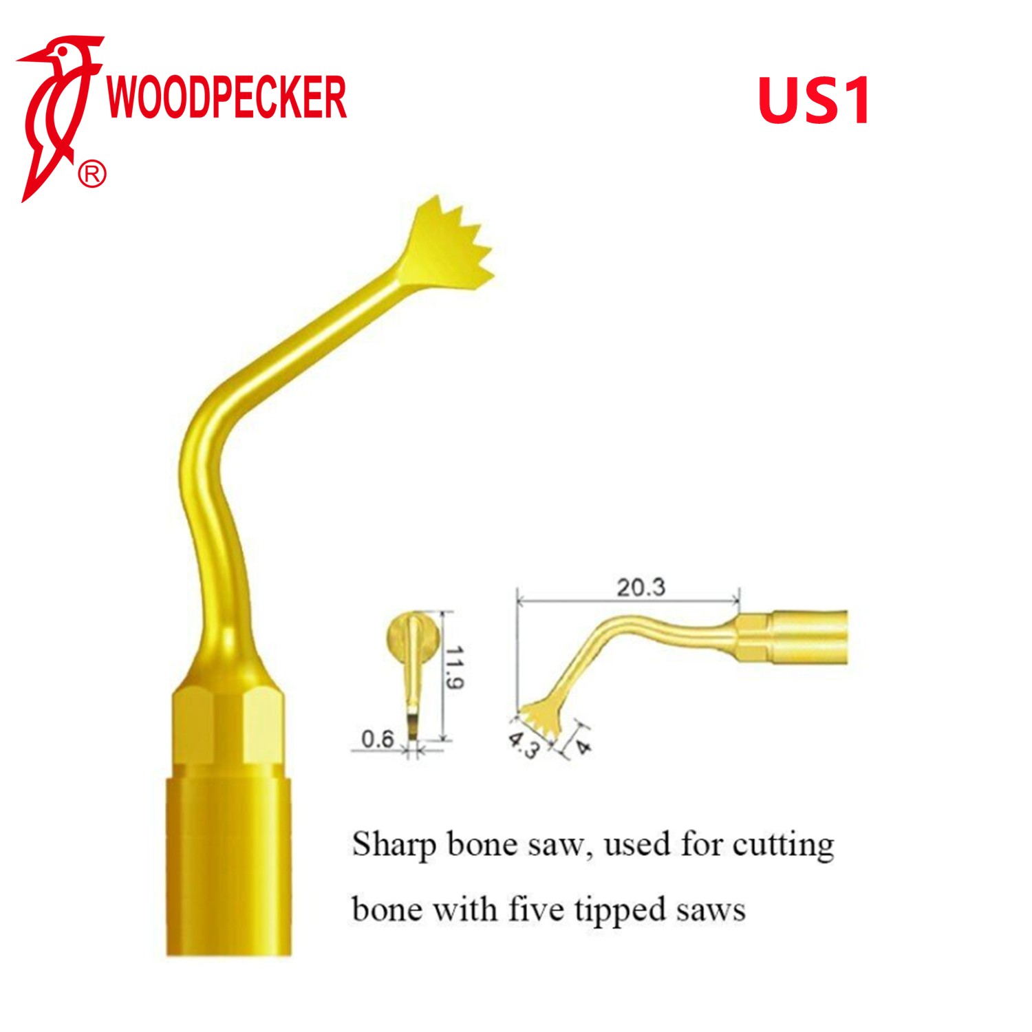 Woodpecker US1 Piezo Bone Surgery Tips Osteotomy Tips Fit US-II LED Surgery Woodpecker US1 Piezo Bone Surgery Tips Osteotomy Tips Fit US-II LED Surgery