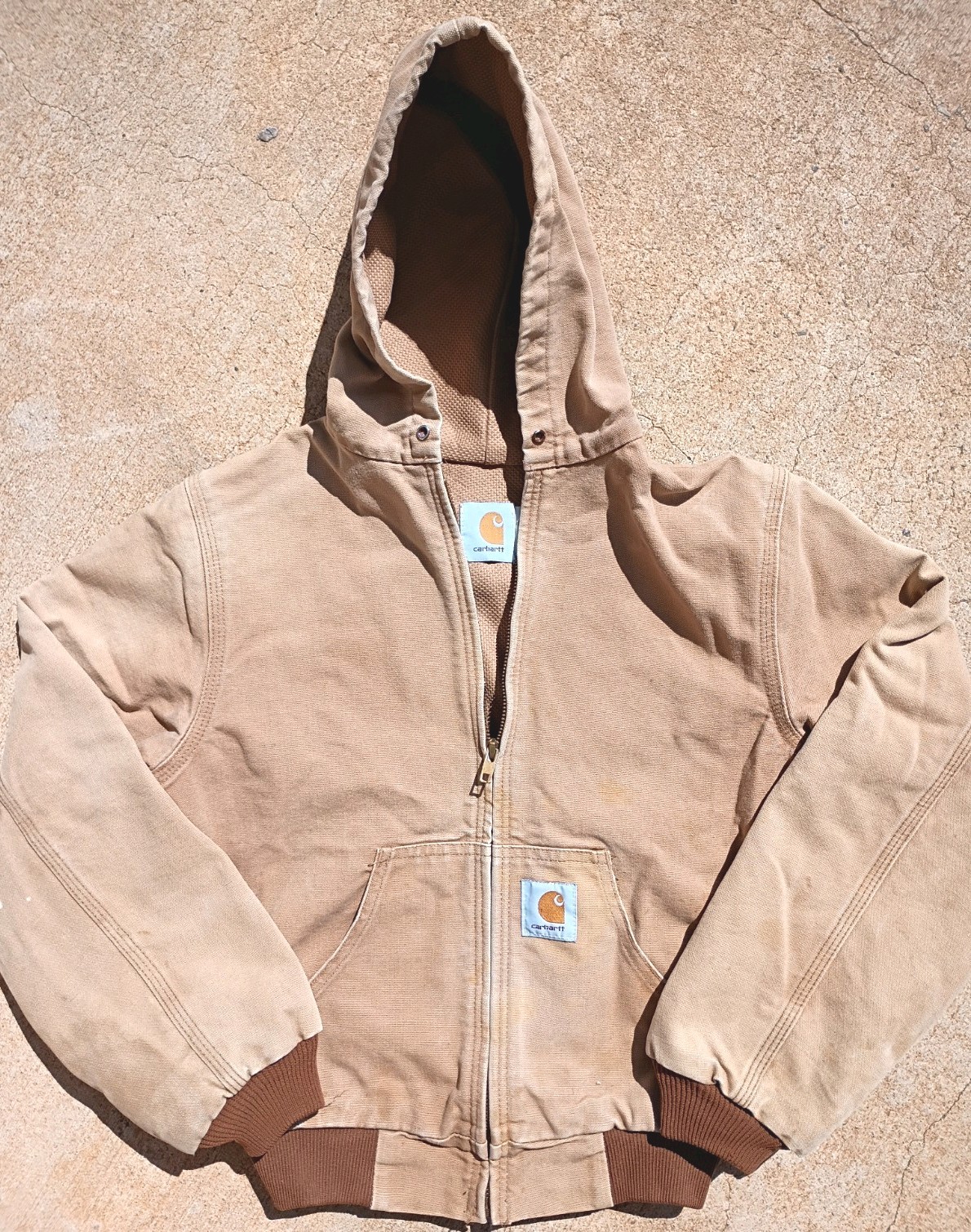 CARHARTT Vintage 90s JR606 Thermal Duck USA Distressed Jacket Kids XL Mens XS S