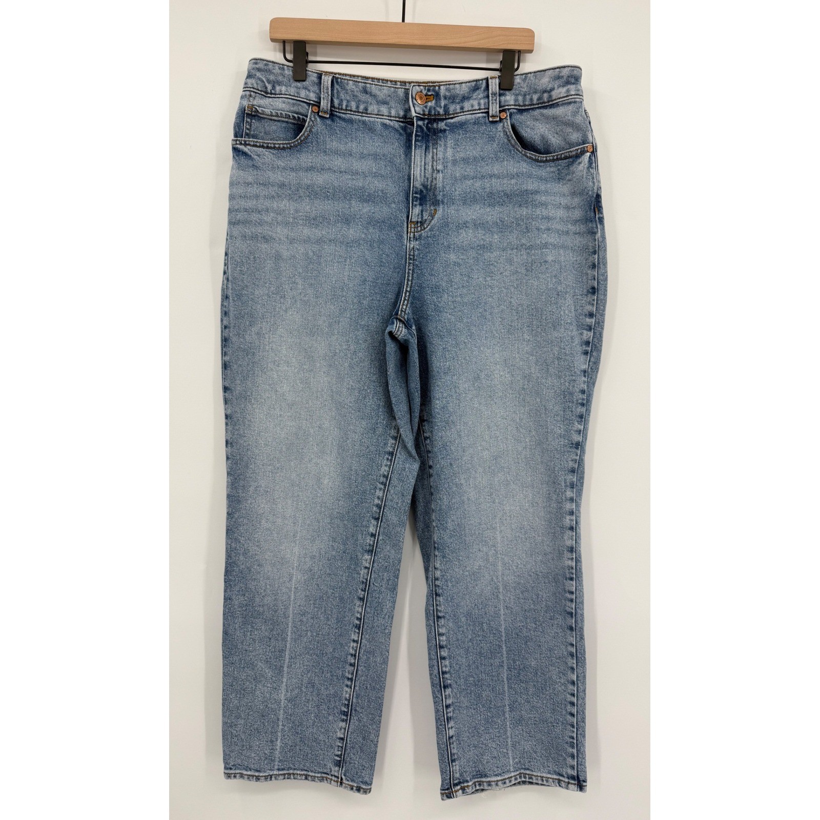 Talbots Jeans Blue 16 Petite Blue High Waist Relaxed Light Wash Denim Pants