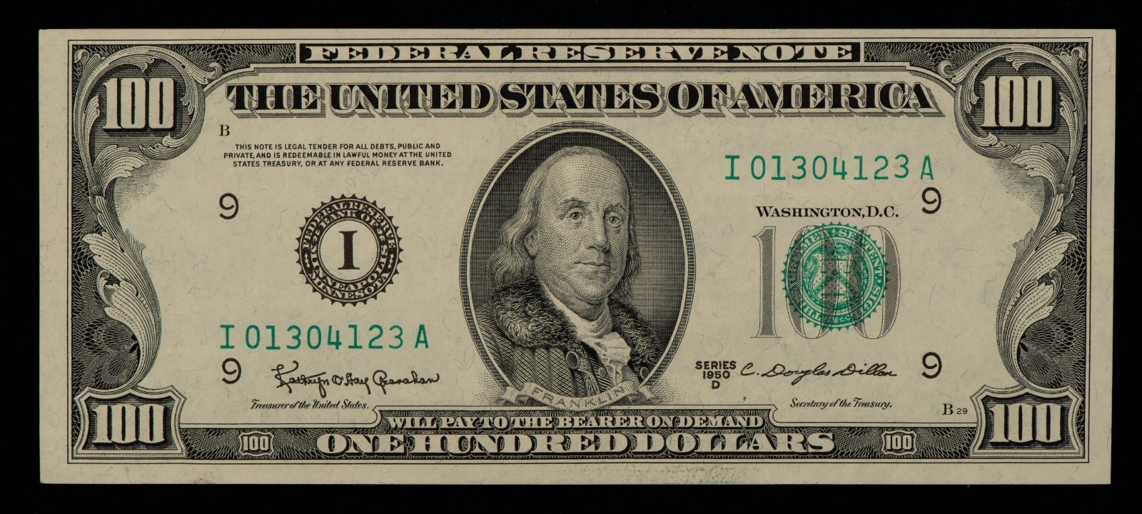 1950D $100 Federal Reserve Note - XF+/AU Key - FR2161I - SKU-CA2233