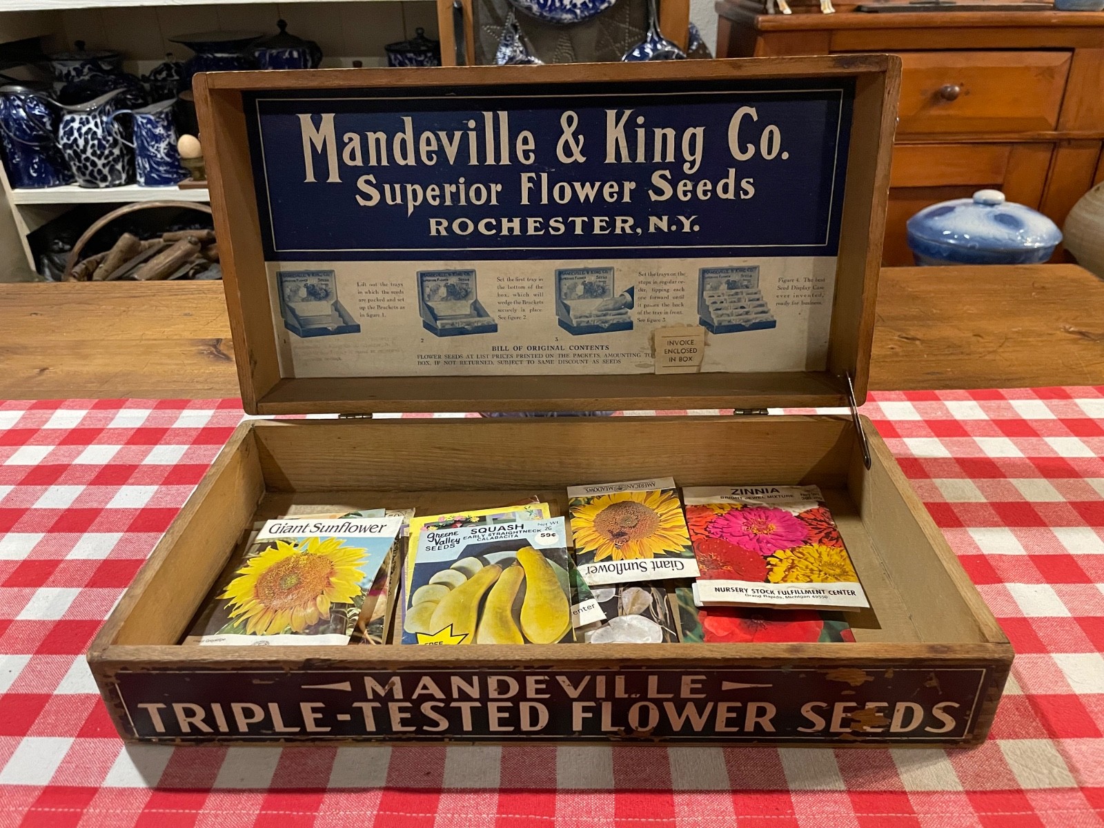 Antique Mandeville & King Co. Flower Seed Box (ca early 1900s) Antique Mandeville & King Co. Flower Seed Box (ca early 1900s)