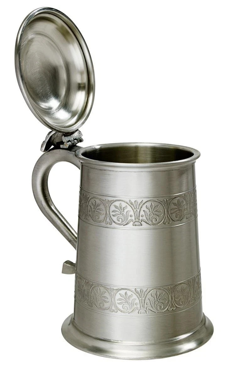 Wentworth Pewter W27MILA Medieval 1 Pint Lidded Tankard Antique Finish Wentworth Pewter W27MILA Medieval 1 Pint Lidded Tankard Antique Finish