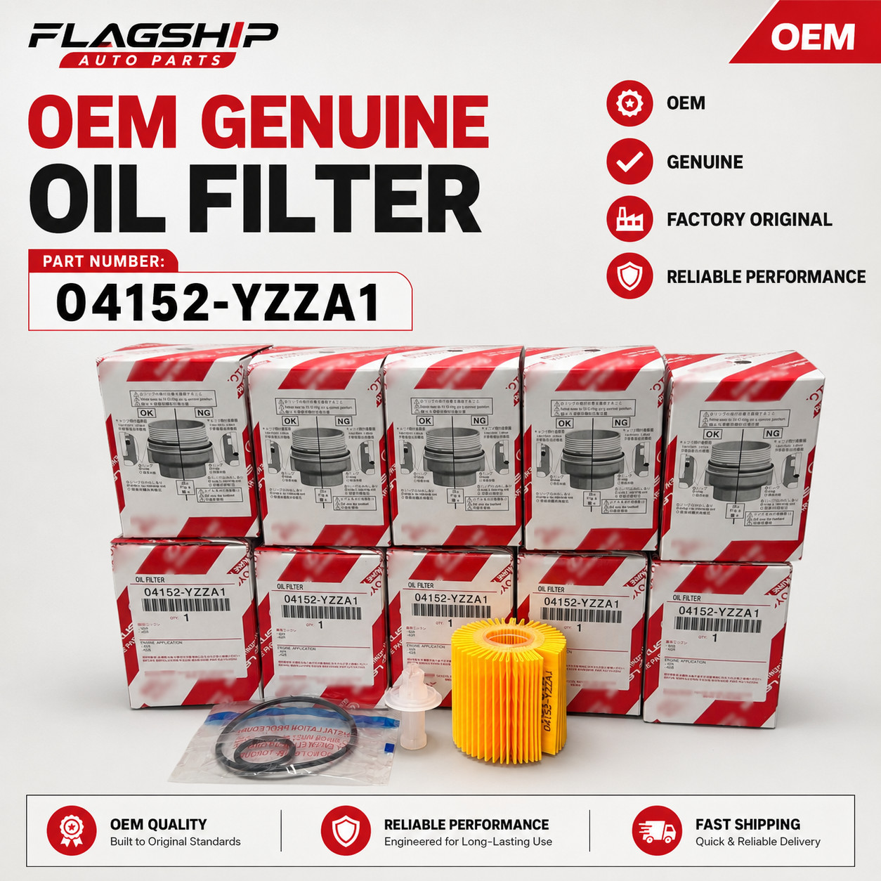 10 Pack Toyota Lexus Genuine OEM Oil Filter Elements 04152-YZZA1 fast shipping 10 Pack Toyota Lexus Genuine OEM Oil Filter Elements 04152-YZZA1 fast shipping