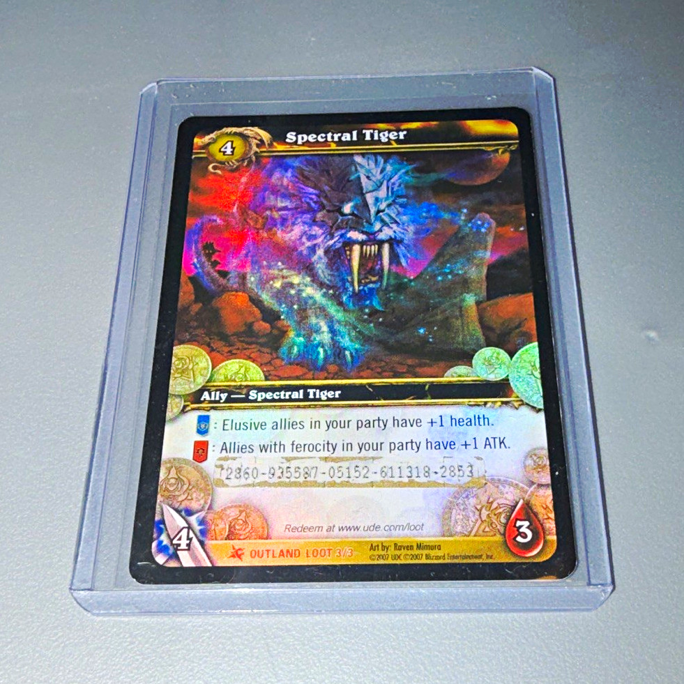 World of Warcraft TCG Spectral Tiger Ally Blizzard LOOT Outland Loot Foil
