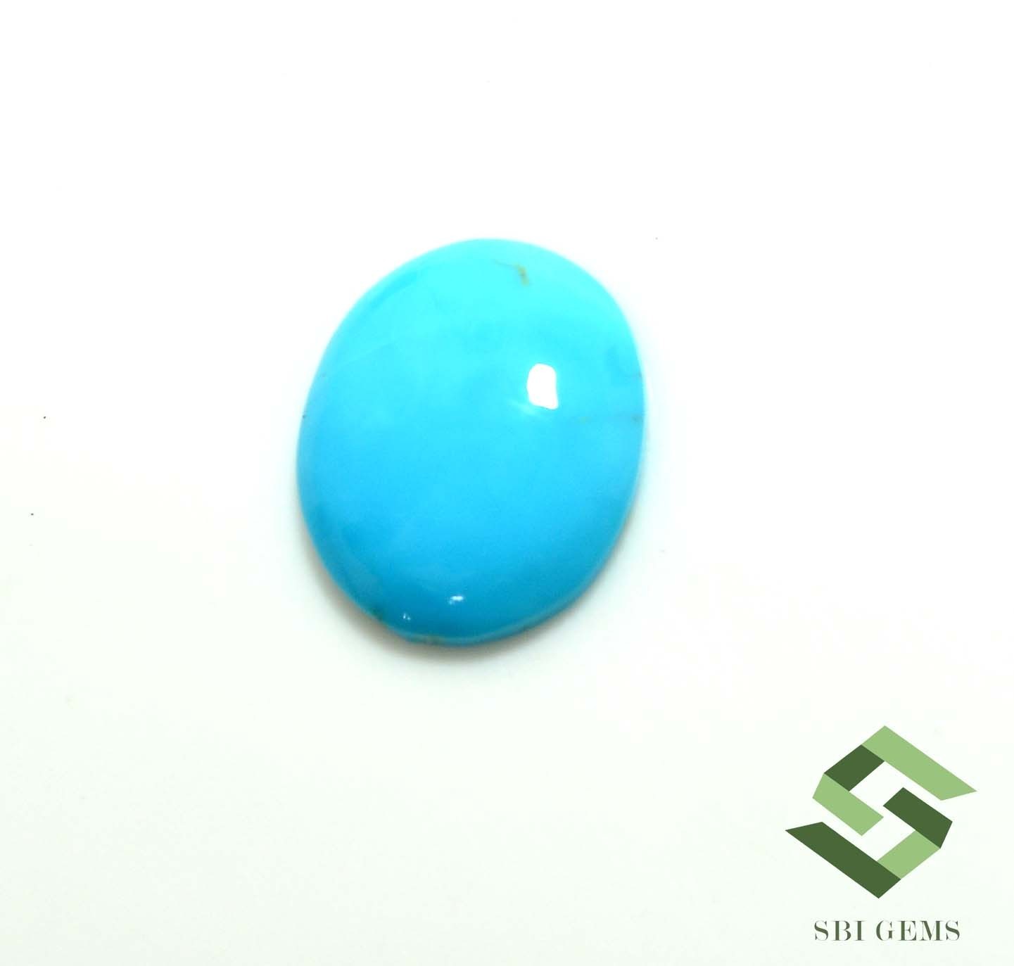 14x12 mm Natural Turquoise Oval Cabochon 4.31 CTS Loose Certified Gemstone