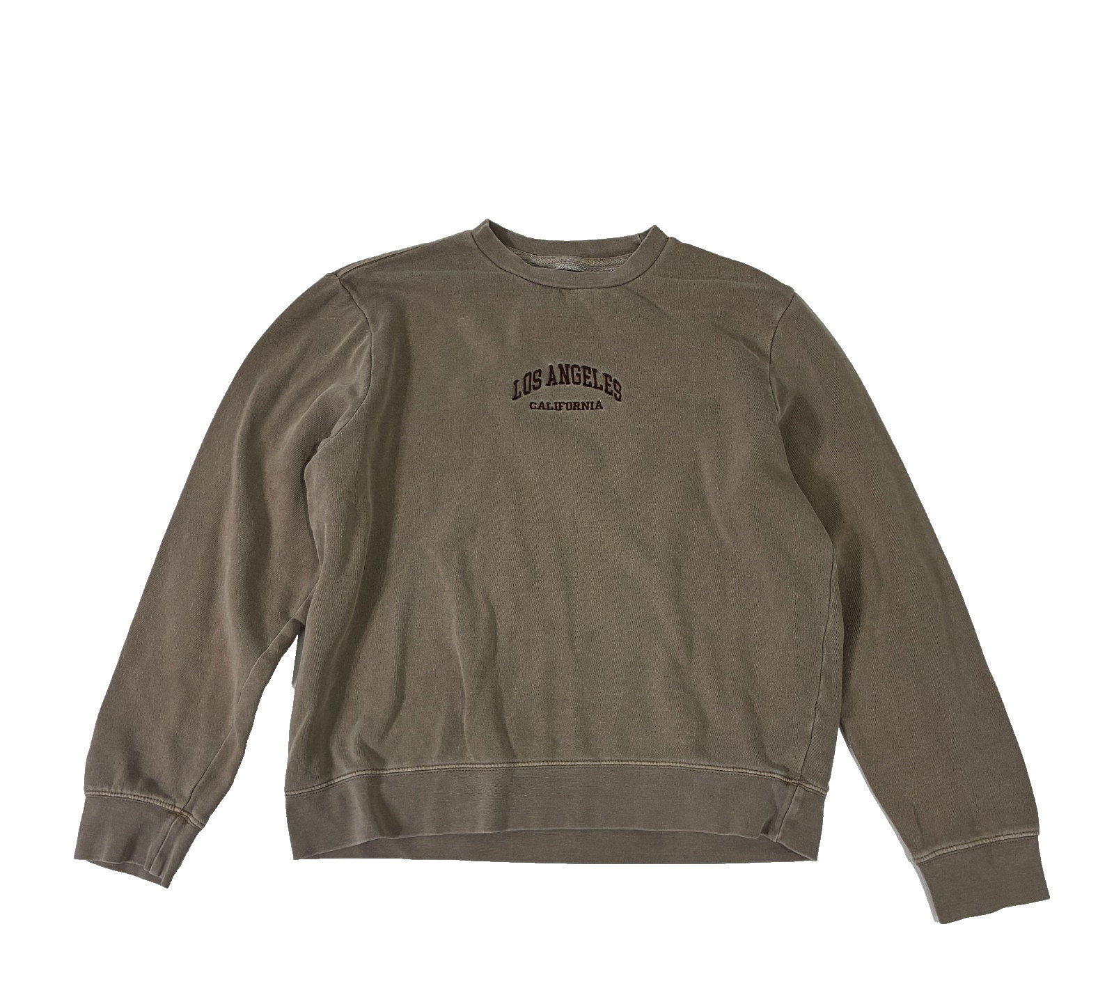 PacSun Los Angeles California Embroidered Crewneck Sweatshirt Tan S