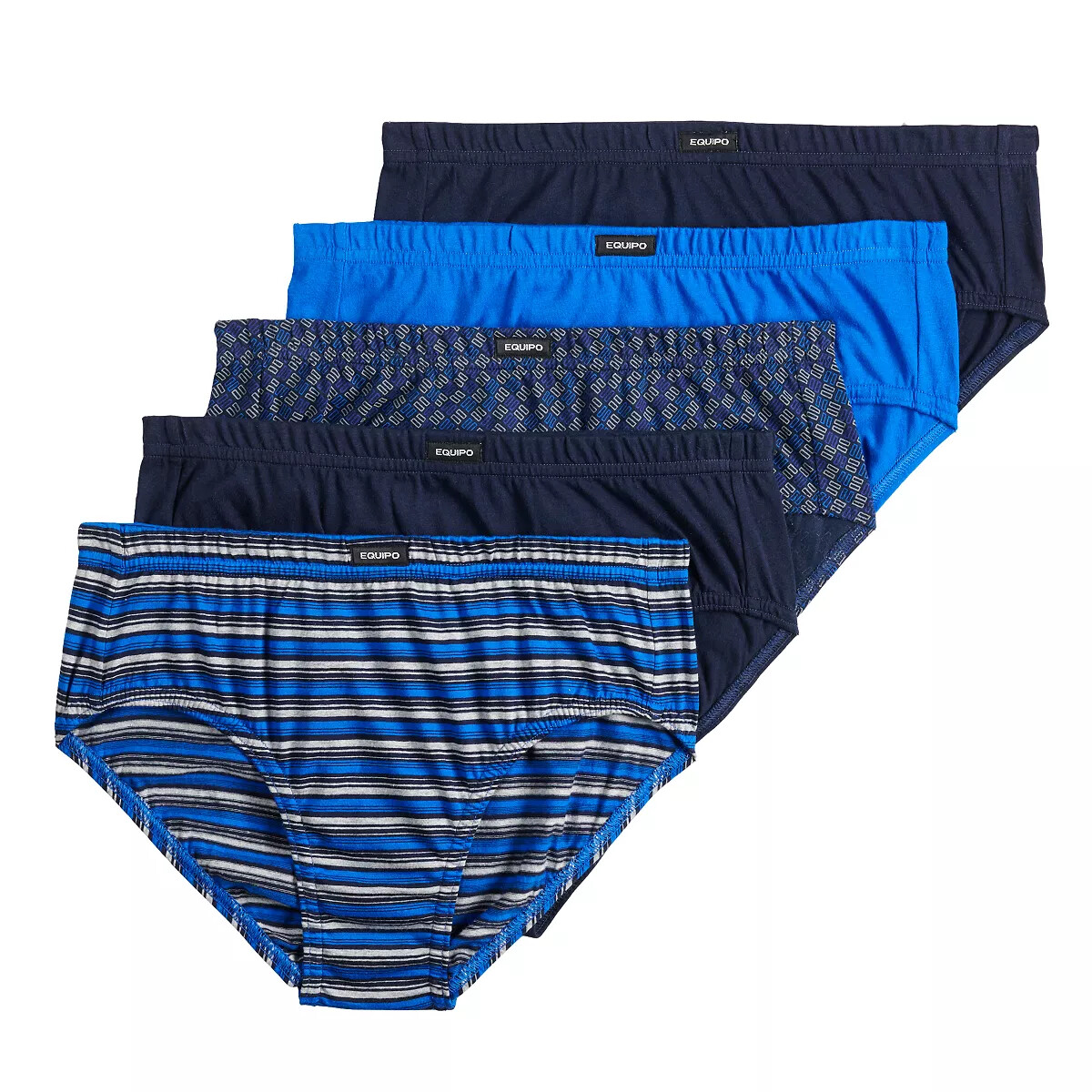 Men\'s Equipo 5-pack  low rise Briefs (Assorted Blue) NO FLY