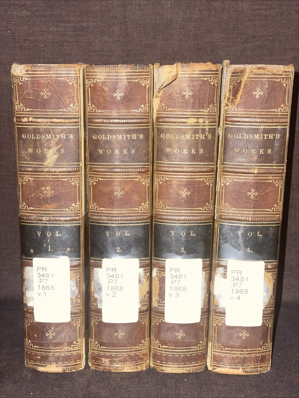 Rare 1868 Miscellaneous Works Of Oliver Goldsmith In Four Volumes Philadelphia Rare 1868 Miscellaneous Works Of Oliver Goldsmith In Four Volumes Philadelphia