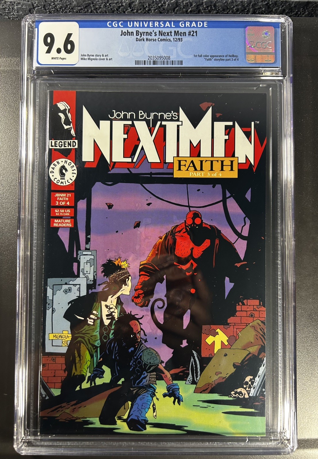 John Byrne's Next Men #21 CGC 9.6 1993 Dark Horse 1st Hellboy