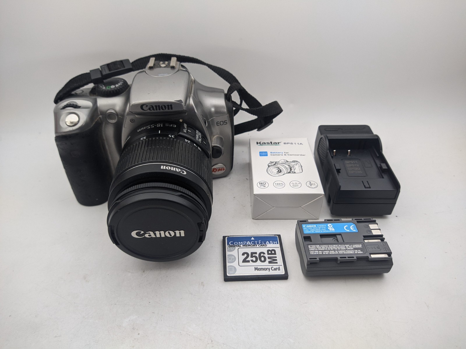 Canon EOS Digital Rebel 6.3MP DSLR Camera 18-55mm Lens | TESTED, NEW BATTERY