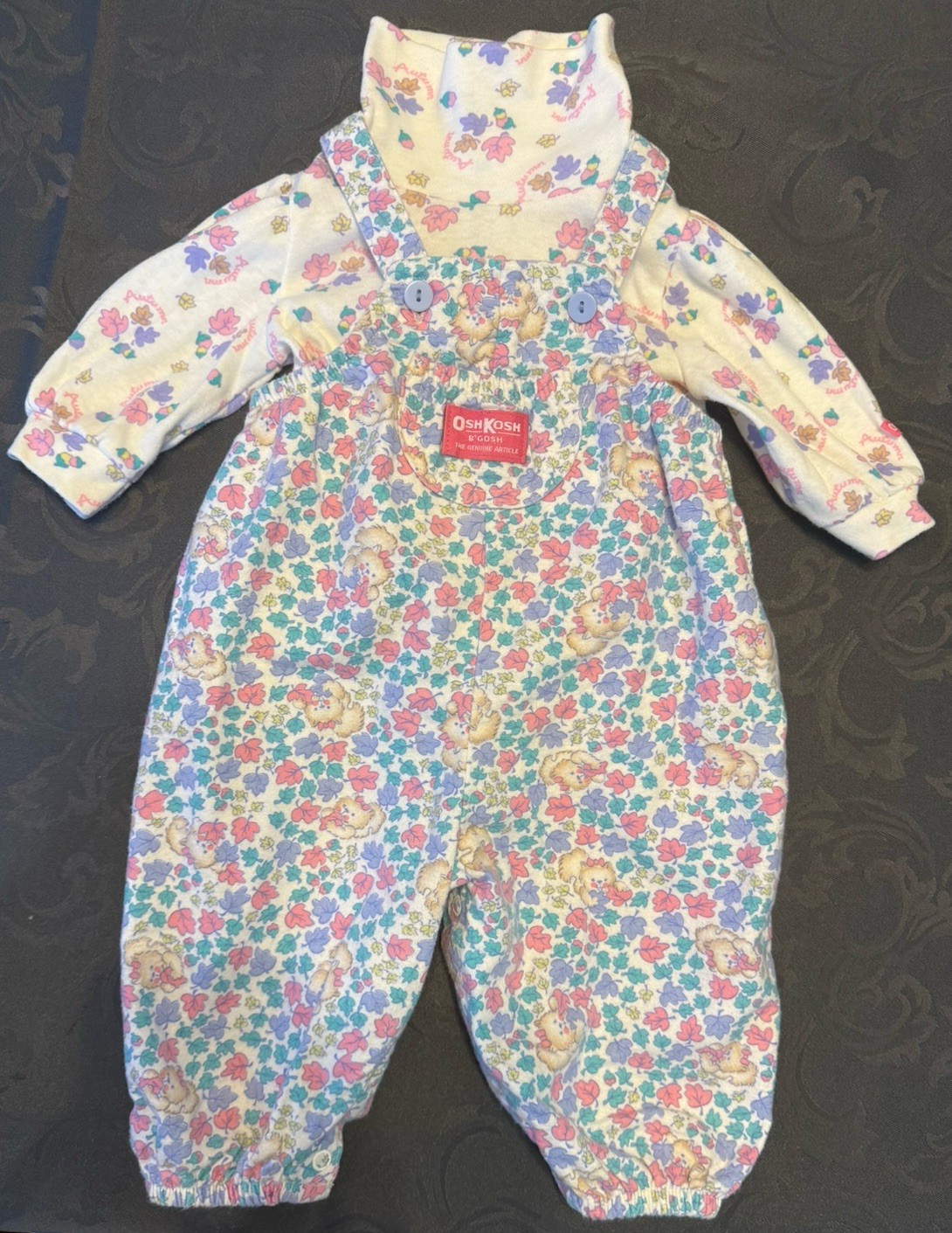 RARE Vintage Oshkosh B\'Gosh Autumn Fall Leaf Overalls 6-9 Month RARE Vintage Oshkosh B\'Gosh Autumn Fall Leaf Overalls 6-9 Month