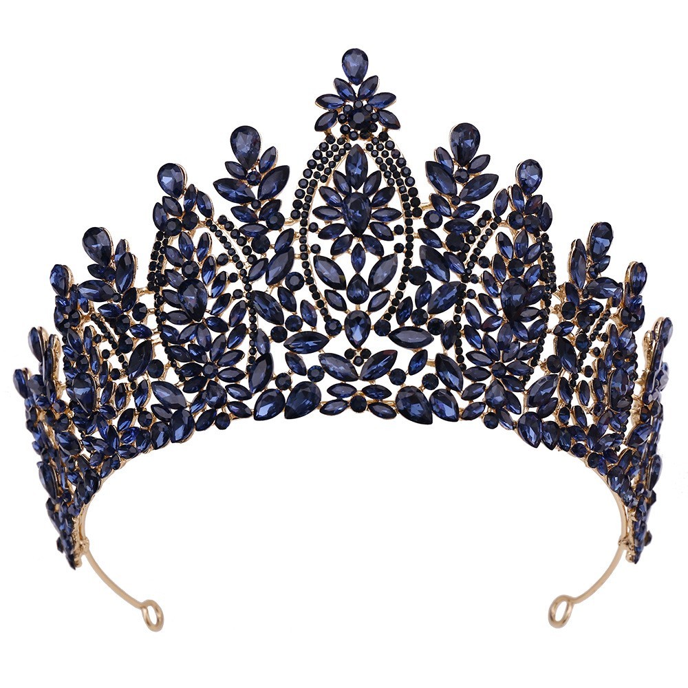 9.8cm Tall Large Crystal Pageant Wedding Queen Princess Tiara Crown For Women