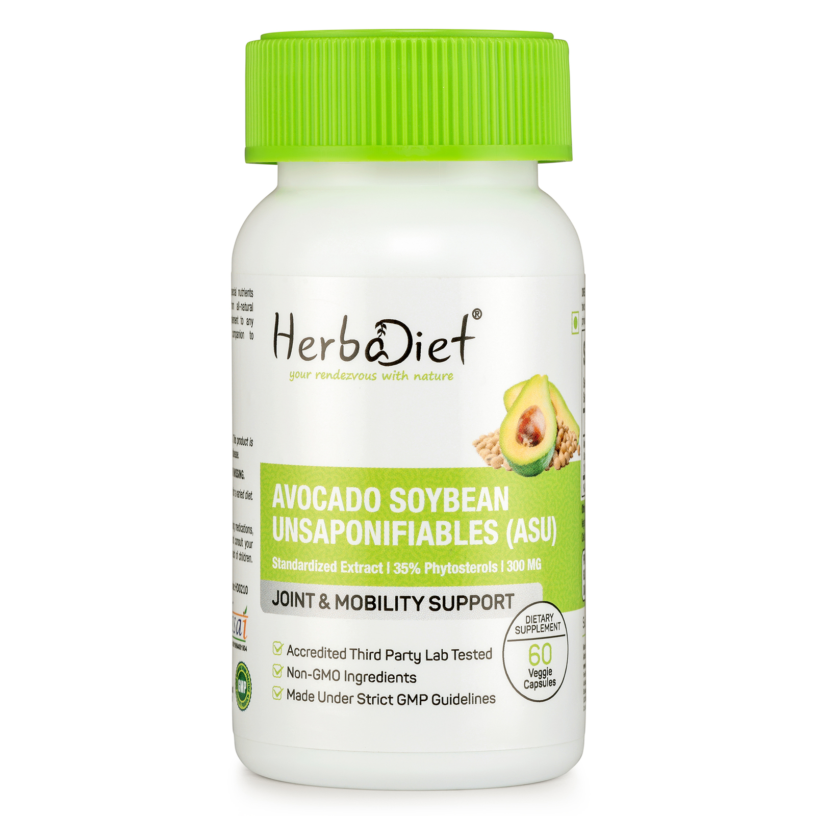 Avocado Soybean Unsaponifiables ASU 35% Phytosterols 240 Capsules Osteaarthritis