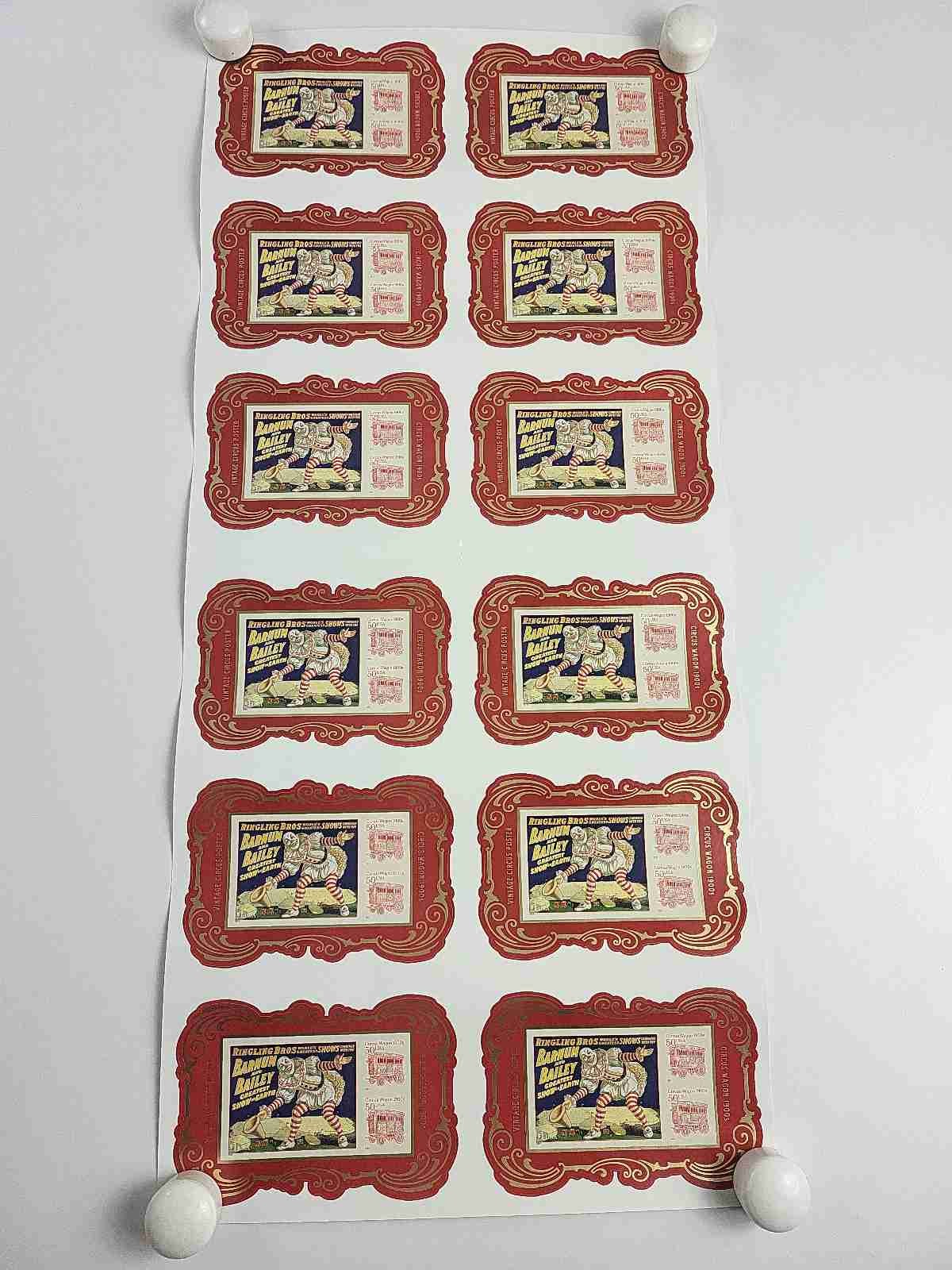 USPS Large Forever Stamps Sheet Of 12 2014 Ringling Brothers Circus Stamp Wagons