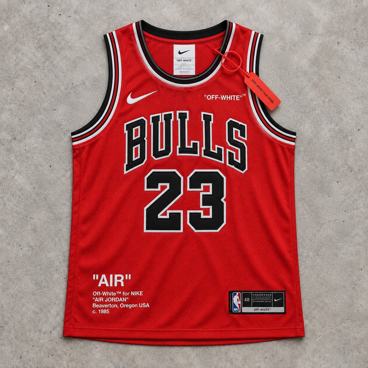 Off-White x Nike Michael Jordan Jersey Red Size L Pre-Owned Off-White x Nike Michael Jordan Jersey Red Size L Pre-Owned