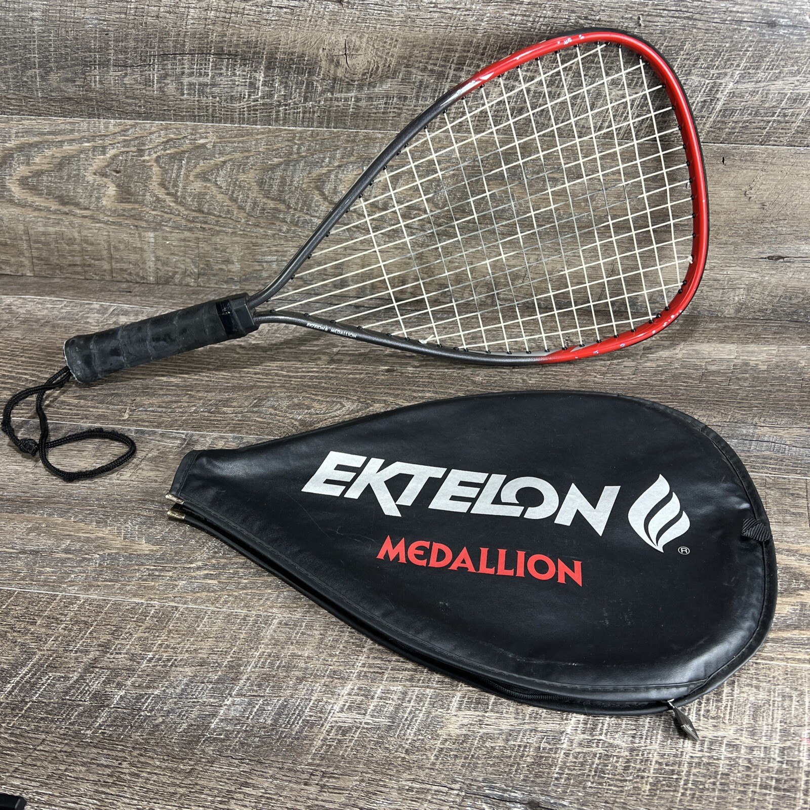 Vintage Ektelon Medallion x-small Silver Maroon Racquetball Racquet w/ Cover