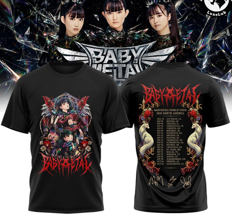 BABYMETAL World Tour 2026 North America Graphic T-Shirt BABYMETAL World Tour 2026 North America Graphic T-Shirt