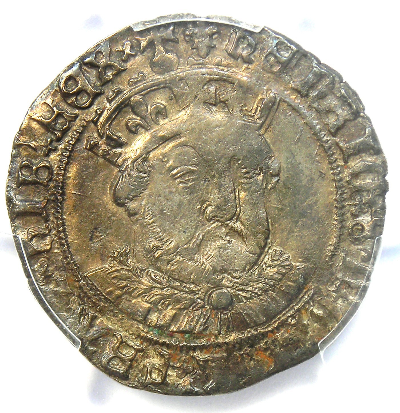 1544-47 Britain England Henry VIII Groat 4P Lis Coin - Certified PCGS AU58
