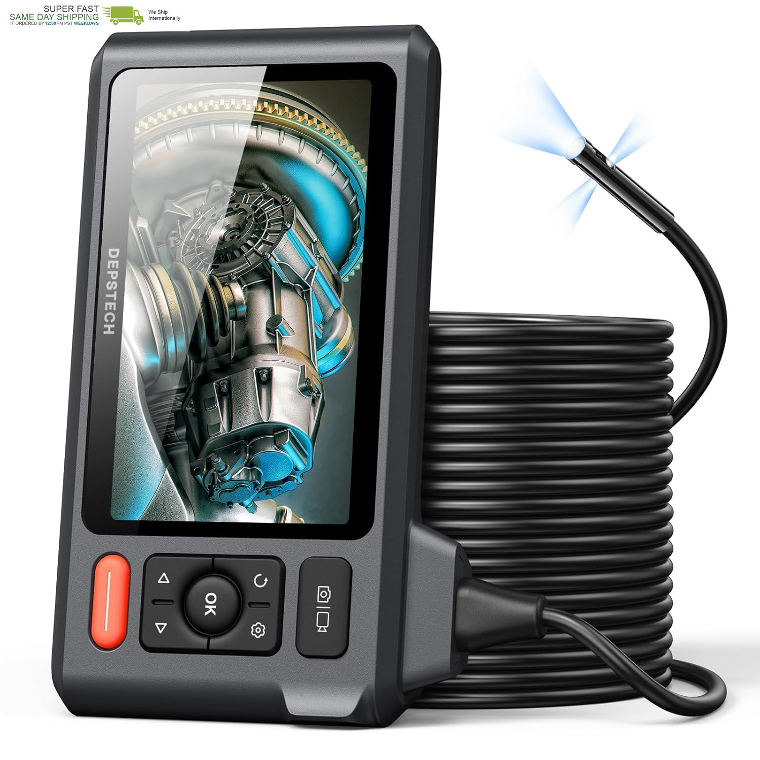 Triple Lens Sewer Inspection Camera with 50FT Semi-Rigid Cable, DEPSTECH 5