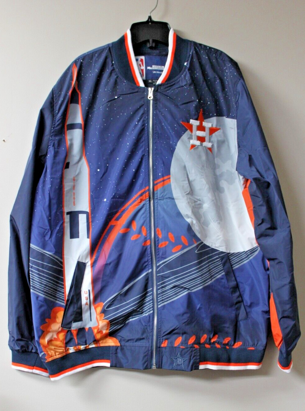 New MLB Houston Astros city edition embroidered zip up poly jacket men's XL