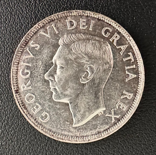 1949 Canada Silver Dollar $1 Coin -- Rim Toning - AU Coin 1949 Canada Silver Dollar $1 Coin -- Rim Toning - AU Coin