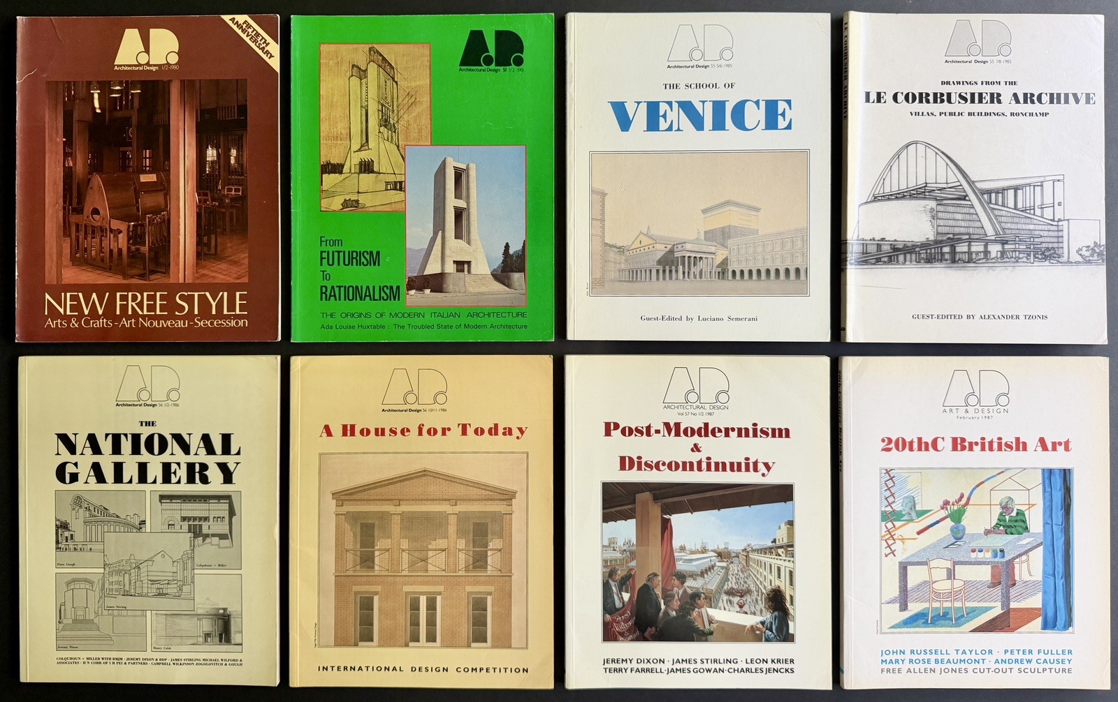 Collection of Vintage A.D. Architecture Magazines - 8 Issues - 1980 to 1987