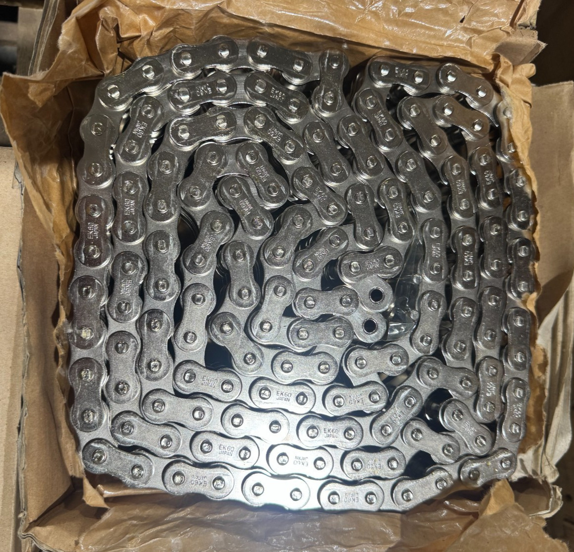 NEW ENUMA 10FT. ROLL STAINLESS ROLLER CHAIN 60-2 RIVET DOUBLE STRAND