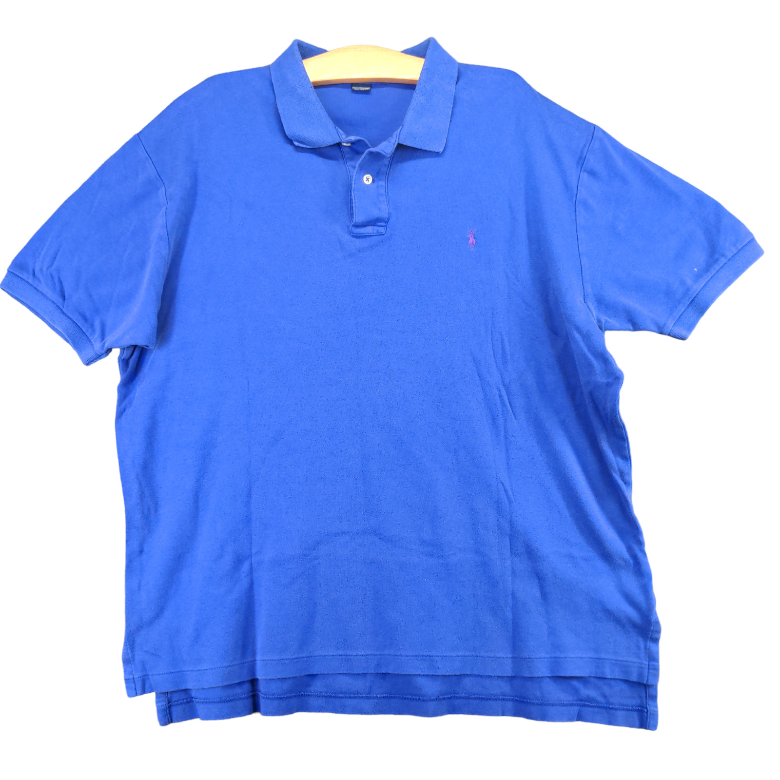Polo Ralph Lauren Men\'s Polo Shirt Blue XL Short Sleeve High Low Hem Cotton