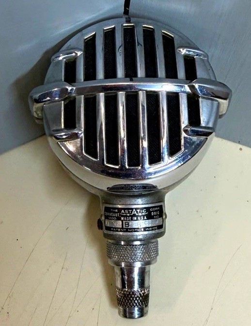 Vintage Astatic JT-30 Bullet Microphone - Conneaut, Ohio Riveted Badge Untested 