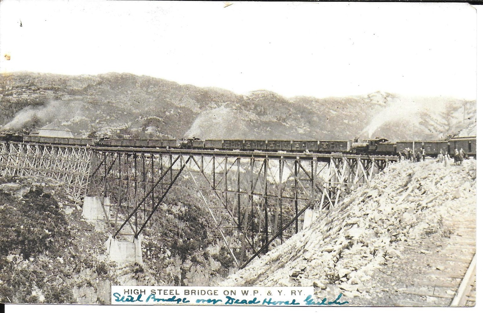 RPPC Dead Horse Gulch High Steel Bridge / W P & Y Railroad Alaska c1920-30s RPPC Dead Horse Gulch High Steel Bridge / W P & Y Railroad Alaska c1920-30s