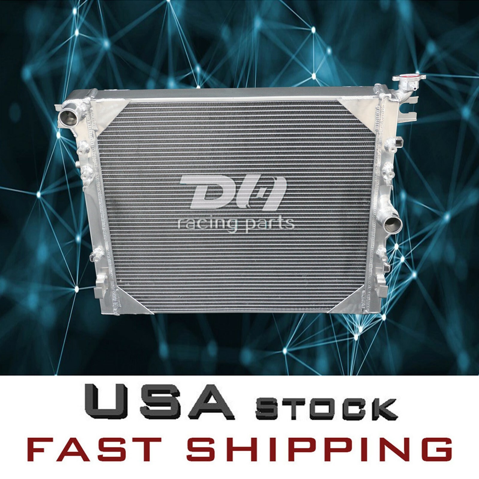 4-ROW FULL ALUMINUM RADIATOR FOR 2007-2015 JEEP WRANGLER JK 3.6L 3.8L V6 ENGINE