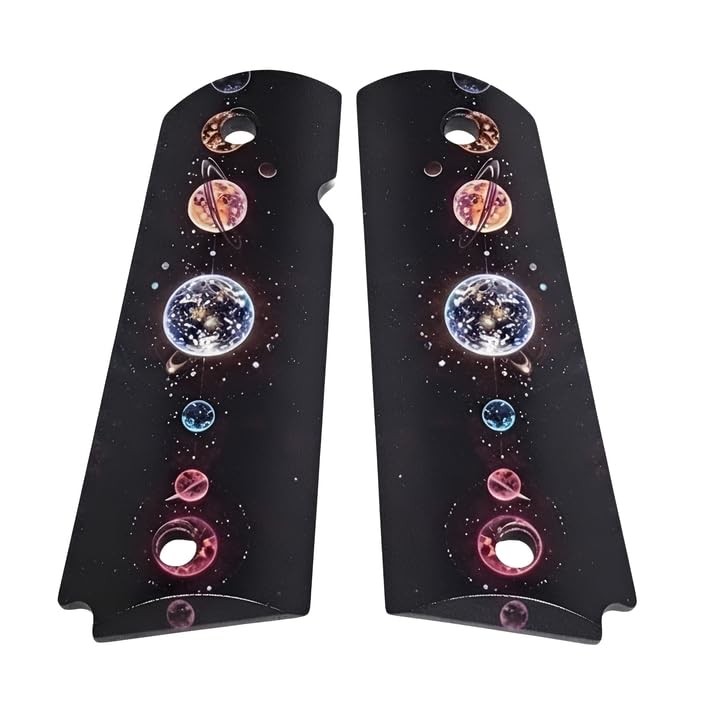 1911 Full Size Black ABS Planets Alignment Grips Fits Government Model