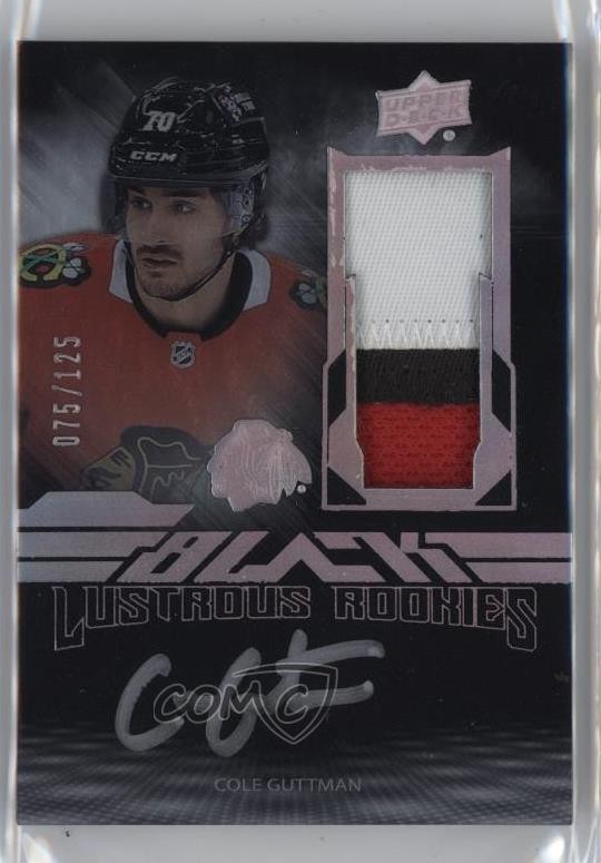 2023-24 SPx UD Black Lustrous Rookie 75/125 Cole Guttman RPA Patch Auto RC 1uw9