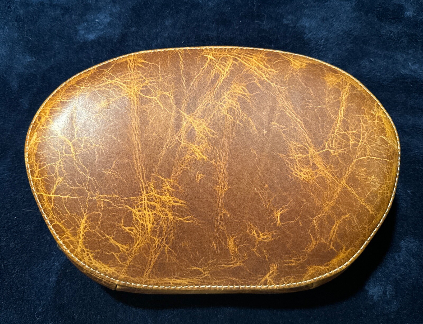 OEM Indian 2014 Distressed Tan studded Genuine Leather Pass. Backrest Pad. Rare OEM Indian 2014 Distressed Tan studded Genuine Leather Pass. Backrest Pad. Rare