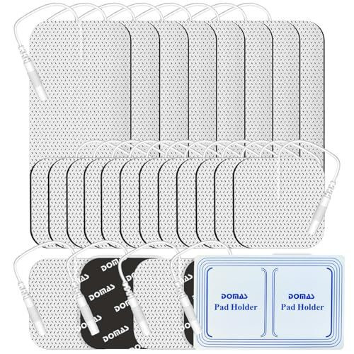 DOMAS 24 Pack 2x2&2x4 TENS Pads with Pad Holder, for 7000, 30 White