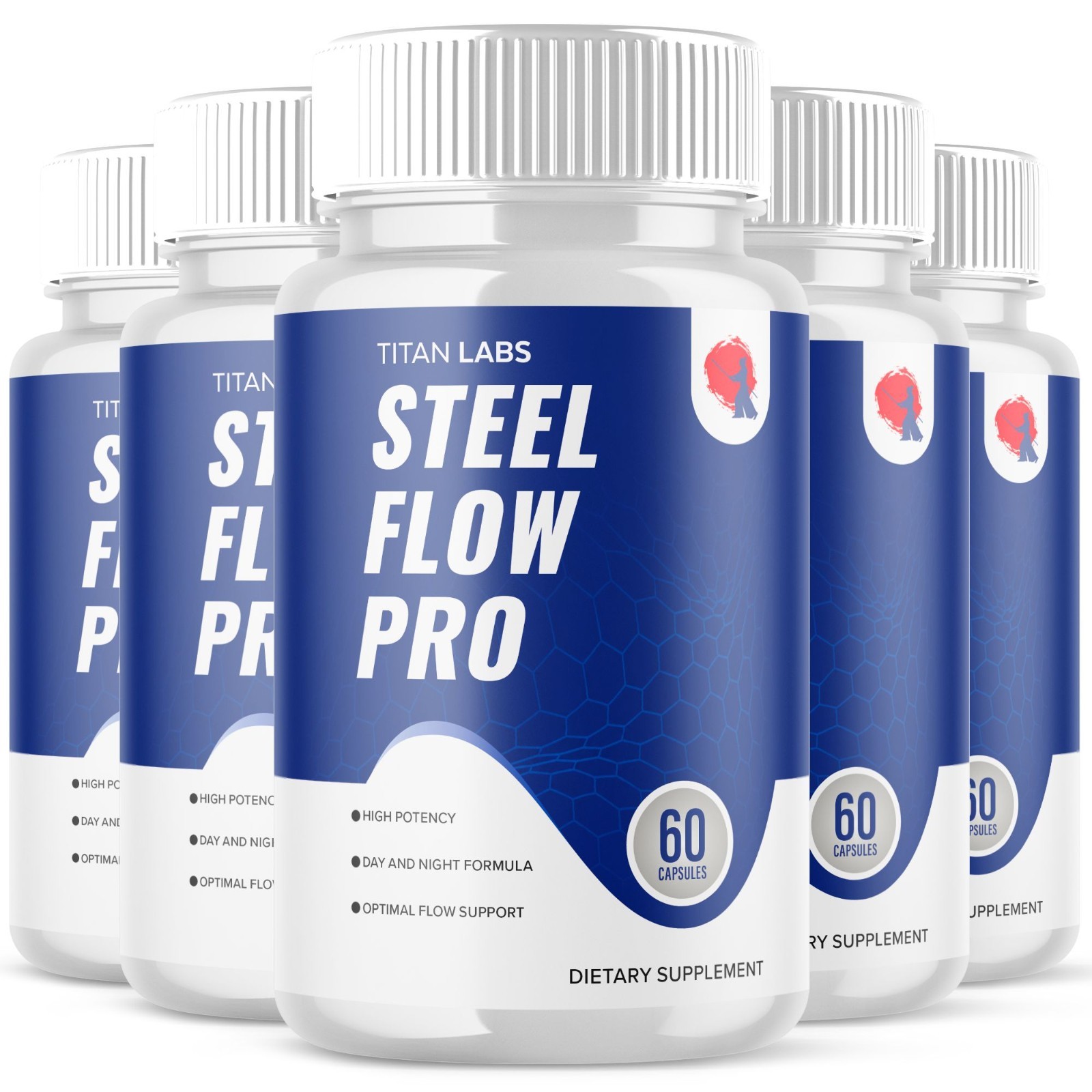 (5 Pack) Steel Flow Pro Advanced Male Support Vitamin SteelFlowPro 300 Capsules