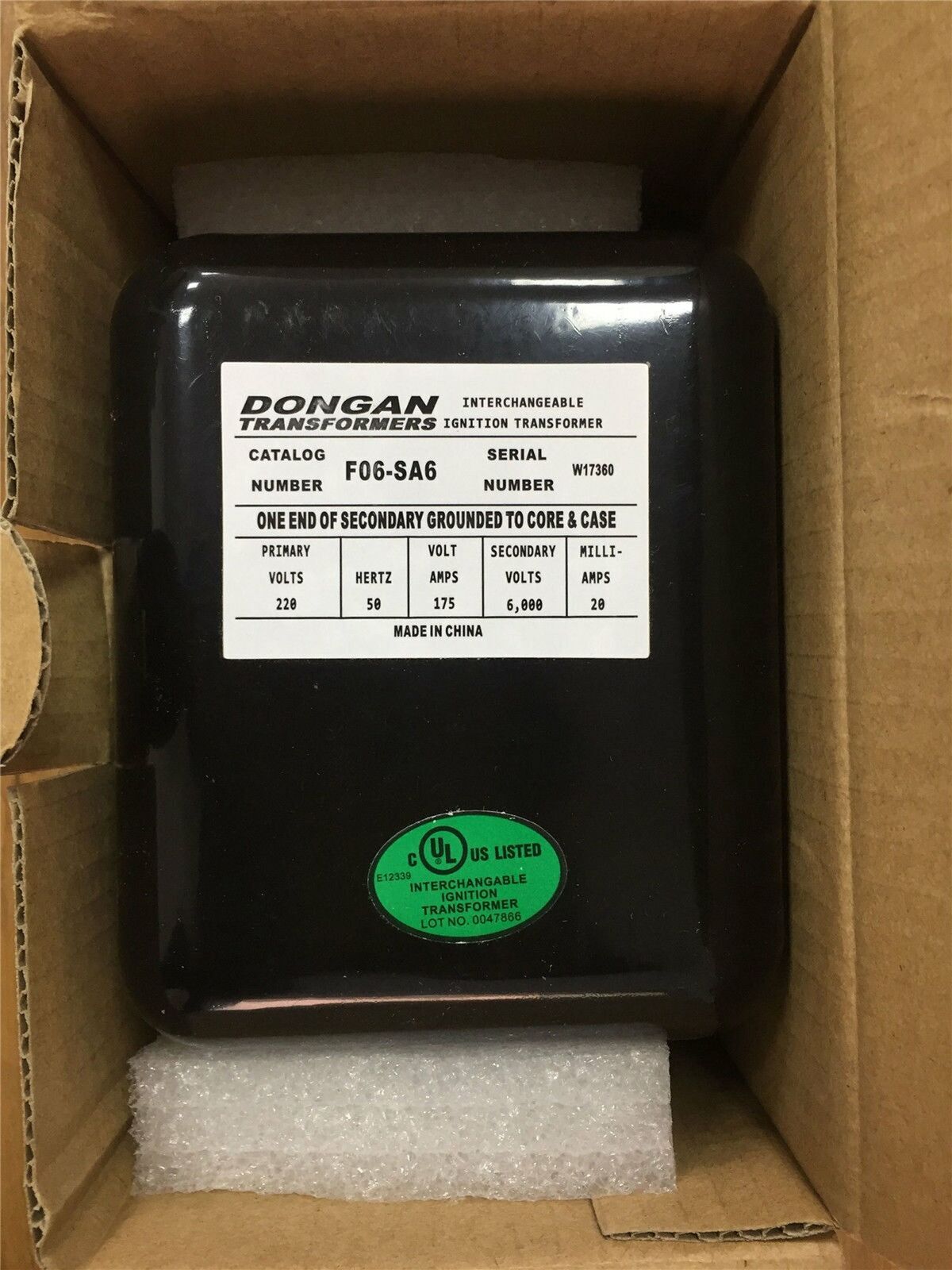 Brand NEW DONGAN F06-SA6 Ignition Transformer  Quality assurance