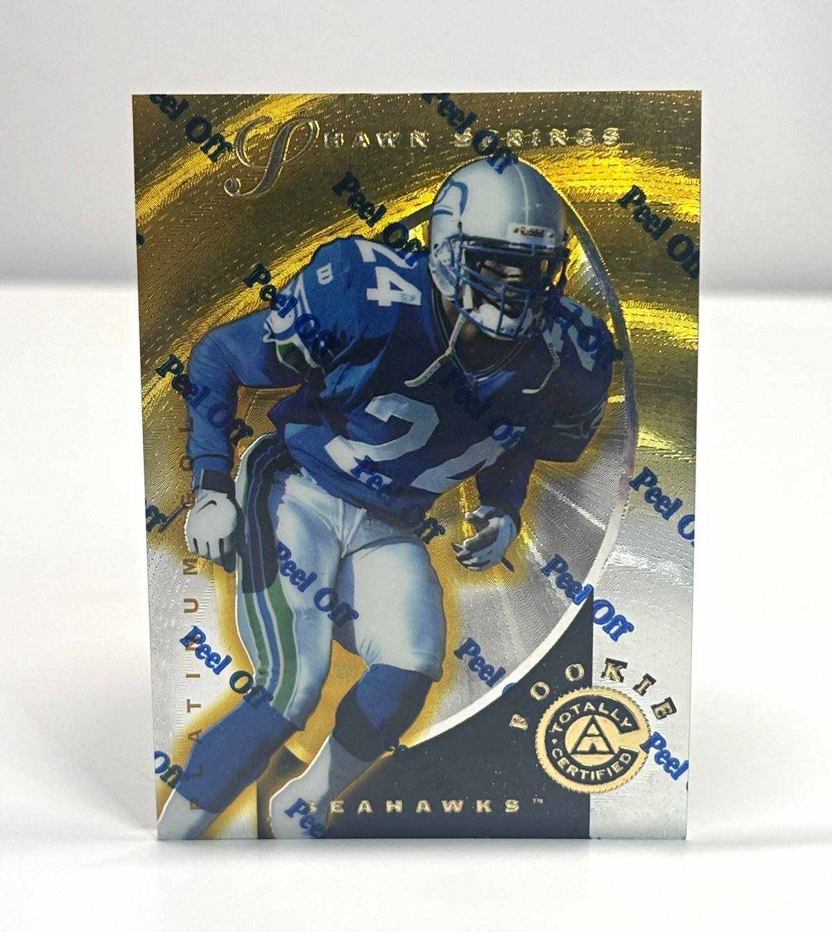 Pinnacle 1997 Totally Certified Shawn Springs Platinum Gold RC #130 /30 Seahawks