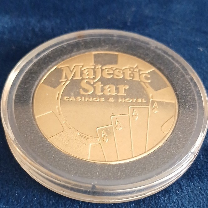 Majestic Star Casinos & Hotel Poker Challenge Token Medallion w/ Plastic Case