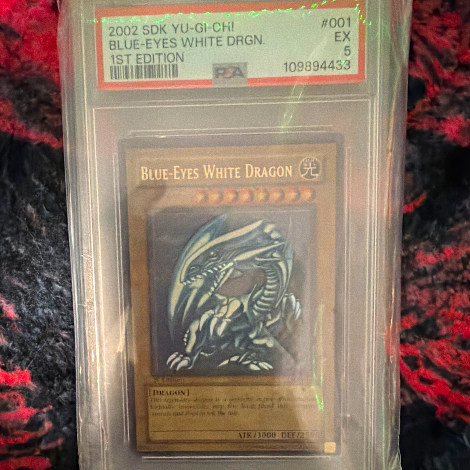 Konami 2002 Yu-Gi-Oh Blue-Eyes White Dragon SDK-001 1st Ed PSA 5 Cert Konami 2002 Yu-Gi-Oh Blue-Eyes White Dragon SDK-001 1st Ed PSA 5 Cert